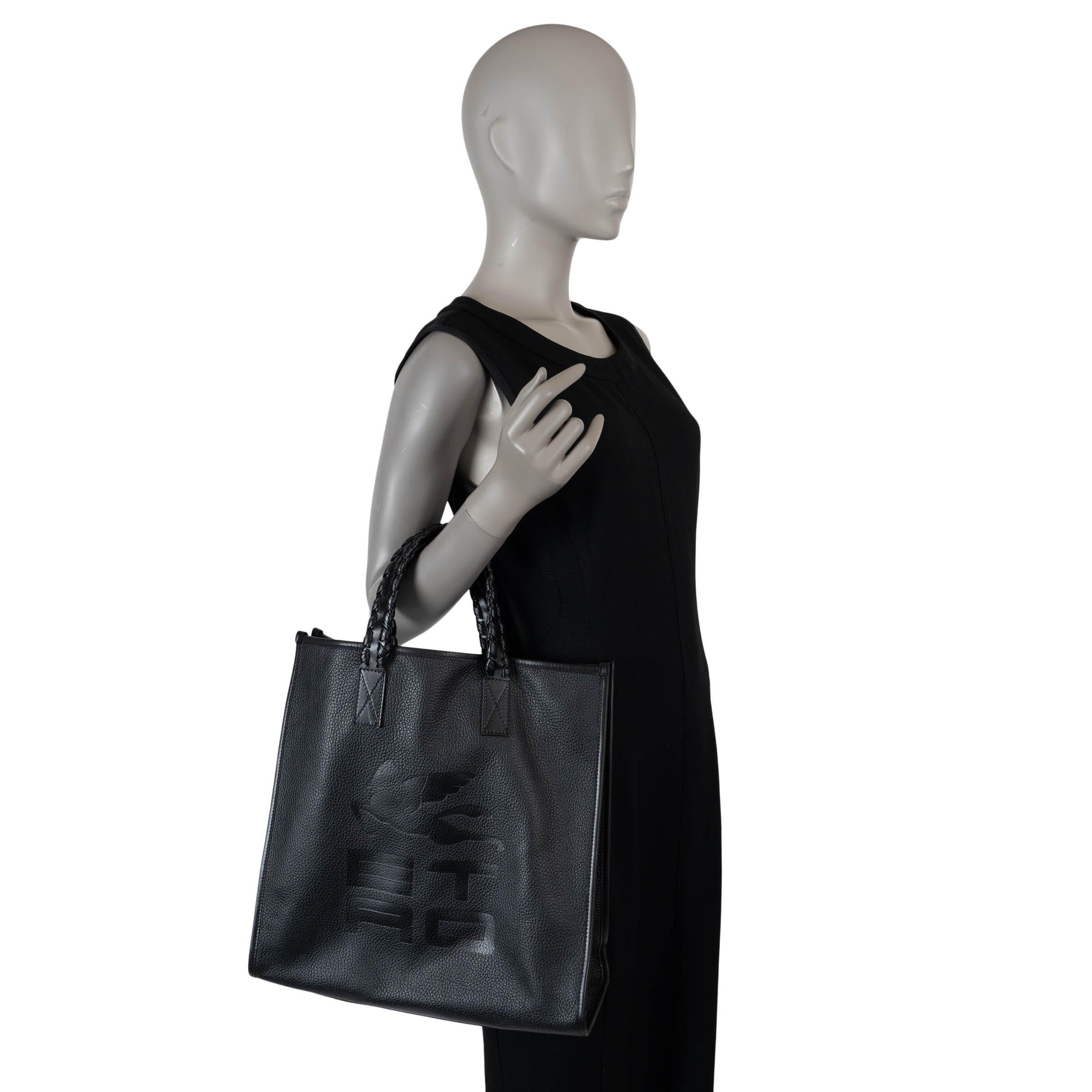 Bolso Tote LOGO de ETRO en piel granulada negra 3