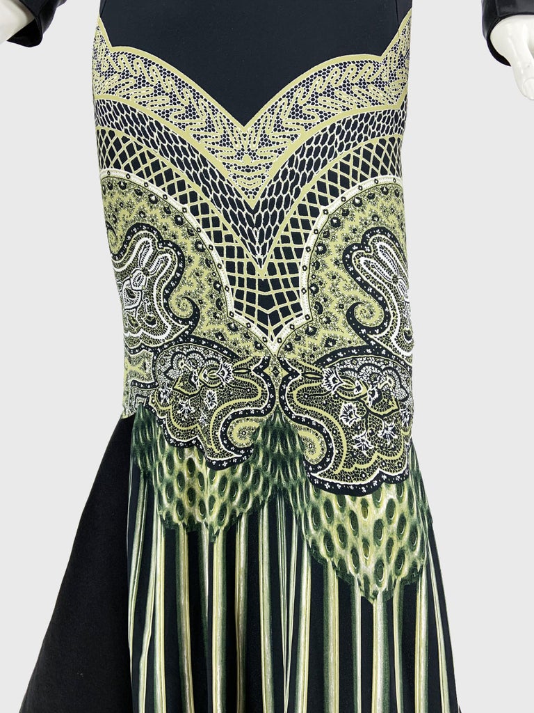 Etro Black Green Paisley Print Stretch Turtleneck Dress Gown Italian 40 For  Sale at 1stDibs | turtleneck evening gown, turtleneck evening dress, floor  length turtleneck dress