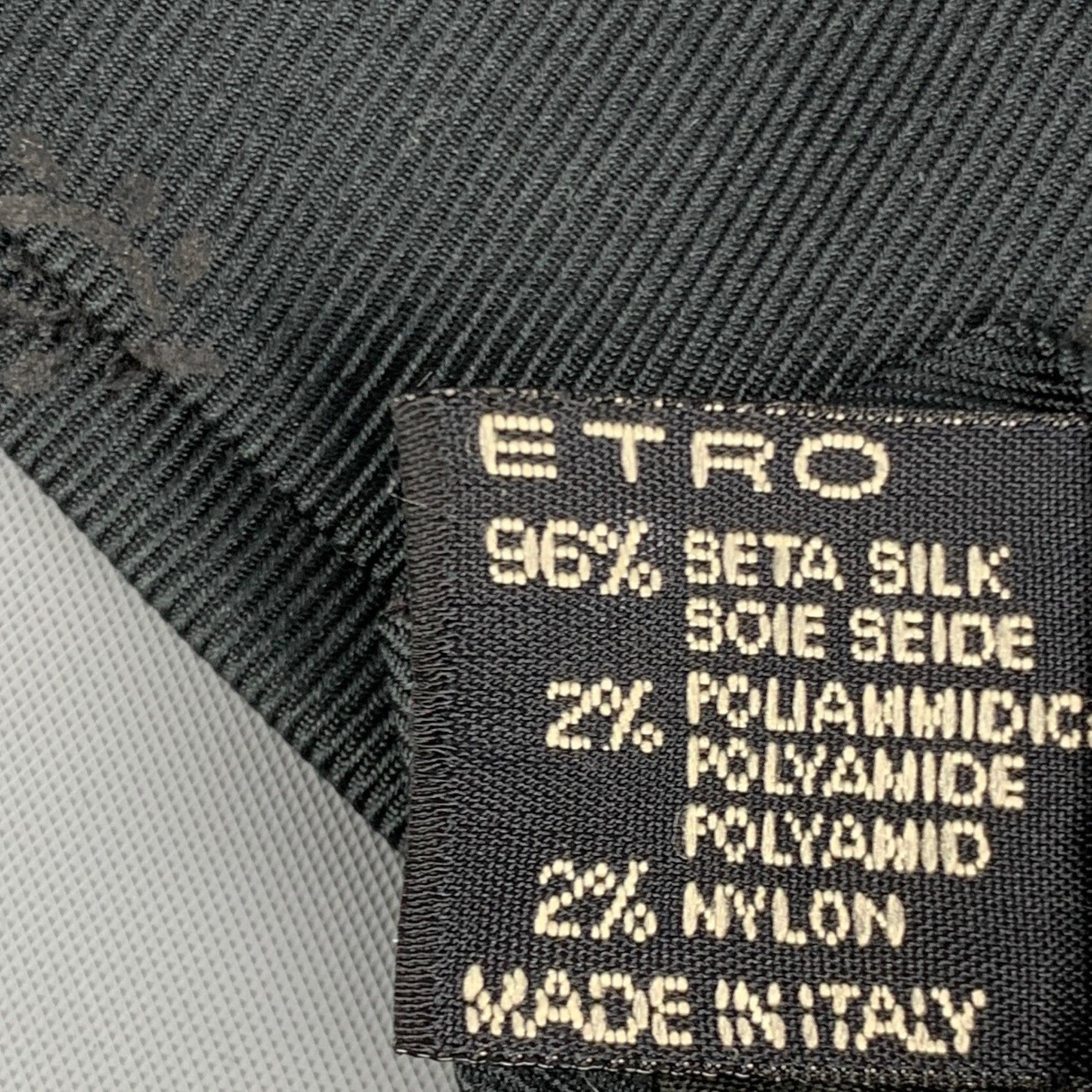 Men's ETRO Black Jacquard Silk Blend Tie For Sale