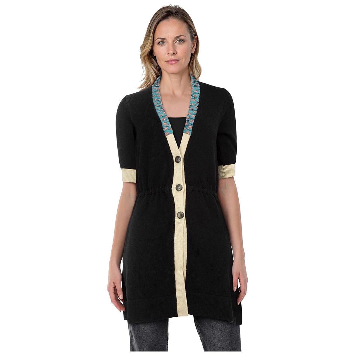 Etro Black Knitted V-Neck Cardigan Size S