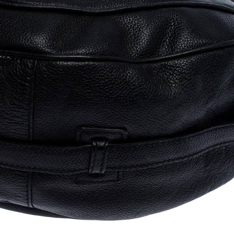 Etro Black Leather Half Moon Shoulder Bag 3