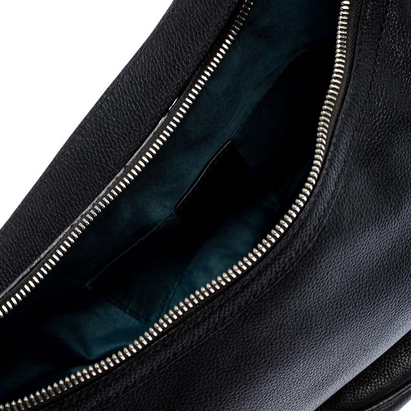 Etro Black Leather Half Moon Shoulder Bag 4