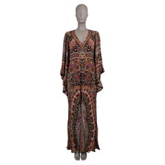 ETRO black & multi silk 2021 MONTEREY PAISLEY CHIFFON MAXI Dress 44 L