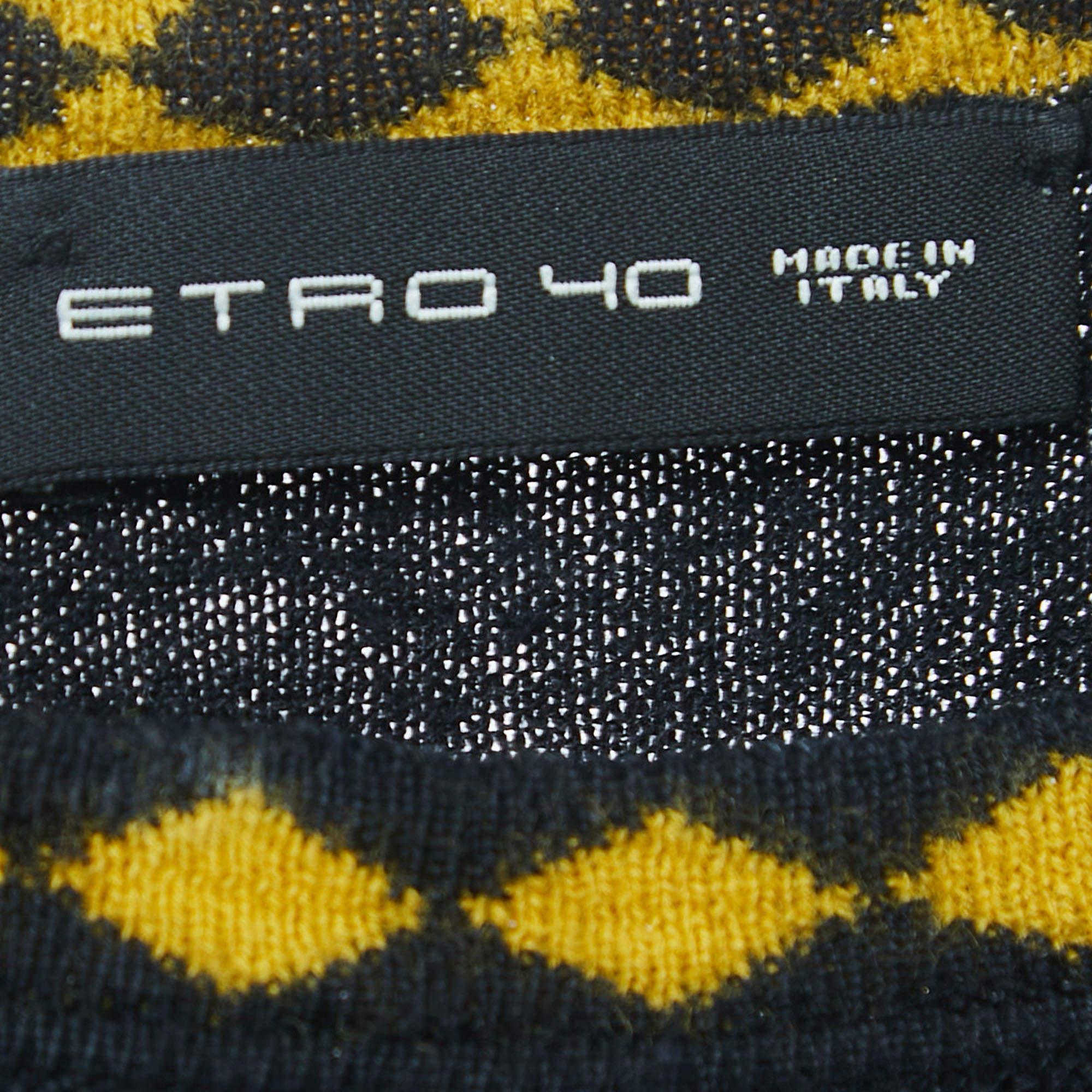 Etro - Top en tricot à motifs noirs/multicolores S Bon état - En vente à Dubai, Al Qouz 2