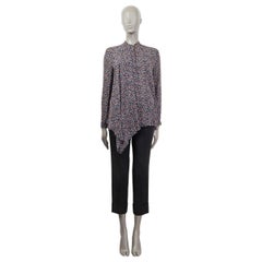 ETRO black & multicolor silk PAISLEY ASYMMETRIC Blouse Shirt S