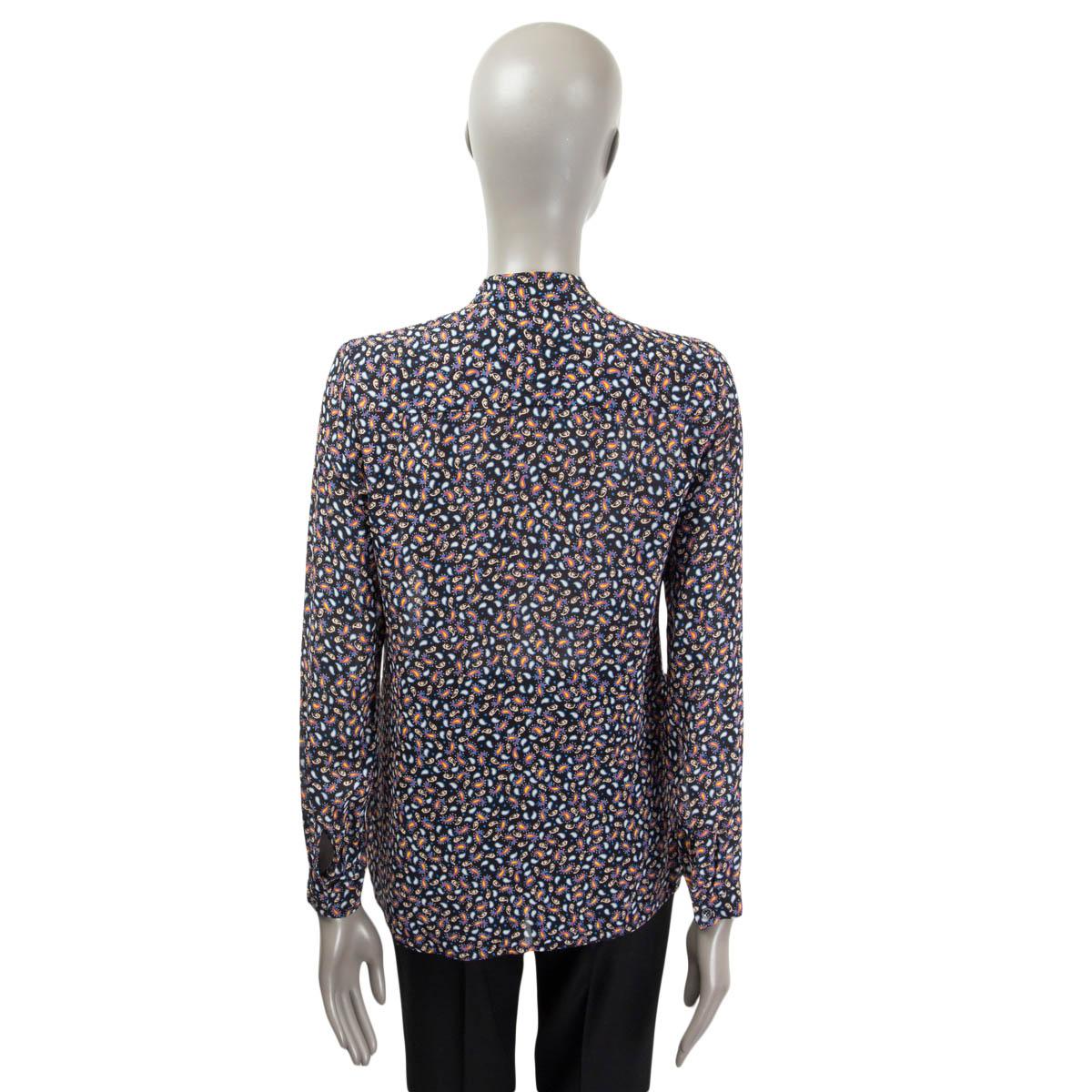 Women's ETRO black & multicolor silk PAISLEY ASYMMETRIC Blouse Shirt S For Sale