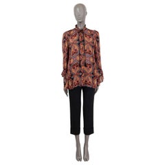 ETRO black & multicolor silk PAISLEY PEASANT Blouse Shirt 42 M