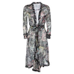 Etro - Vestito midi con scollo a V in seta stampata nera S.I.V.A.