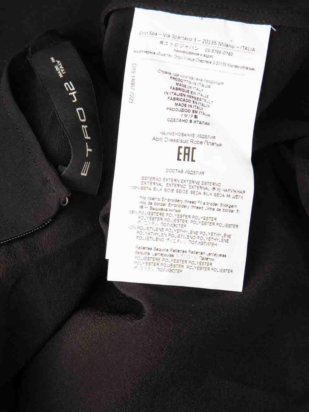Etro Black Silk Embellished Cape Mini Dress Size M 2