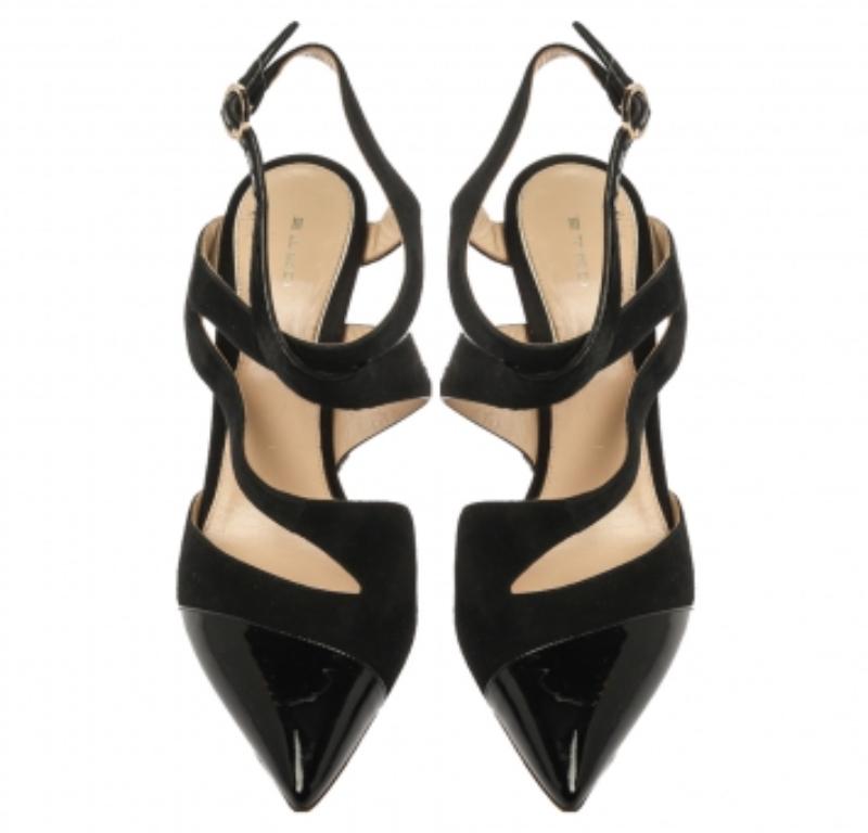 Etro Black Suede Leather And Pony Hair Pointed Toe Ankle Strap Sandals Size 40 In Good Condition For Sale In Dubai, Al Qouz 2