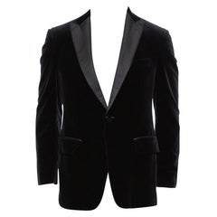 Etro Black Velvet Button Front Blazer L