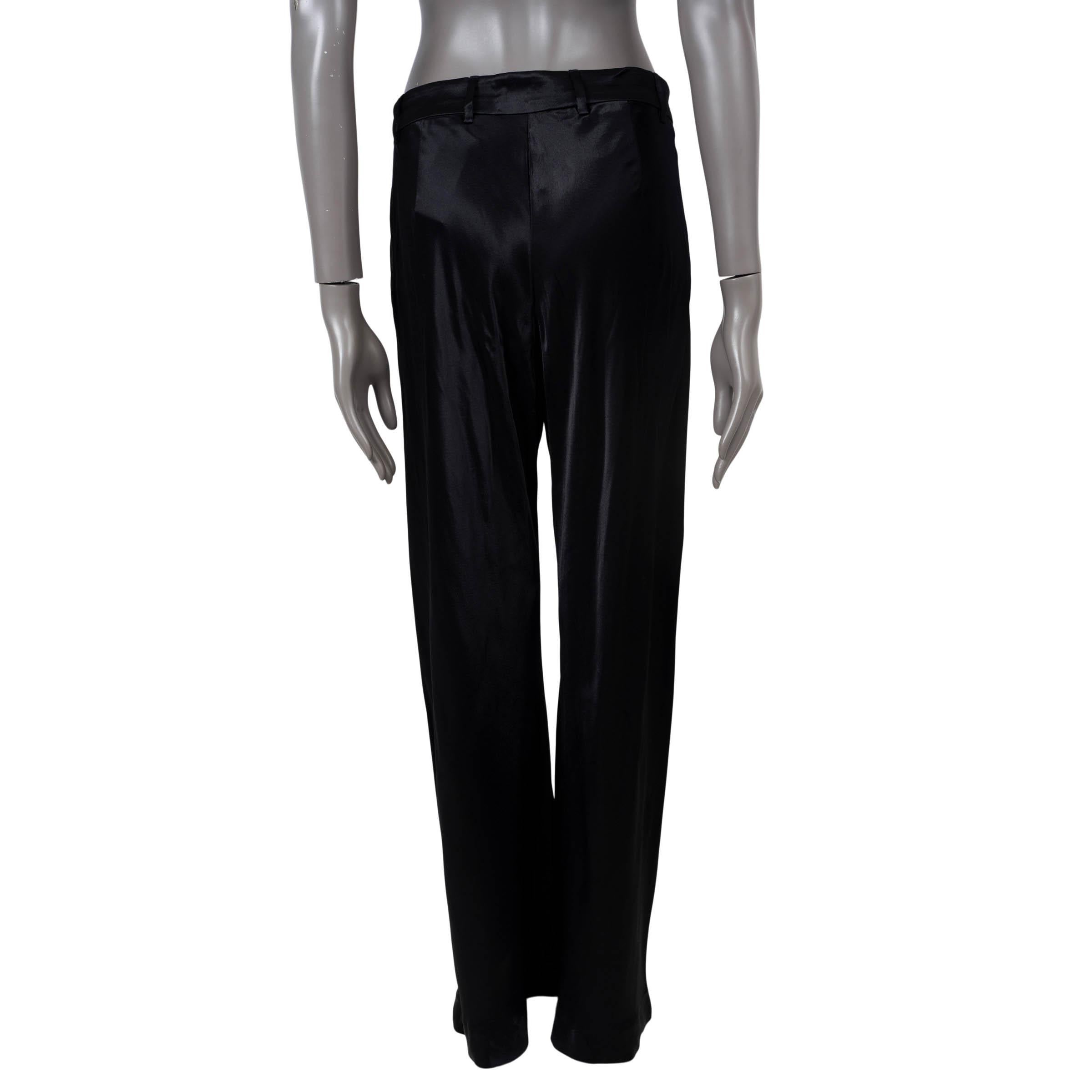 Noir ETRO pantalon en viscose noire 2022 SATIN FLARED 42 M en vente