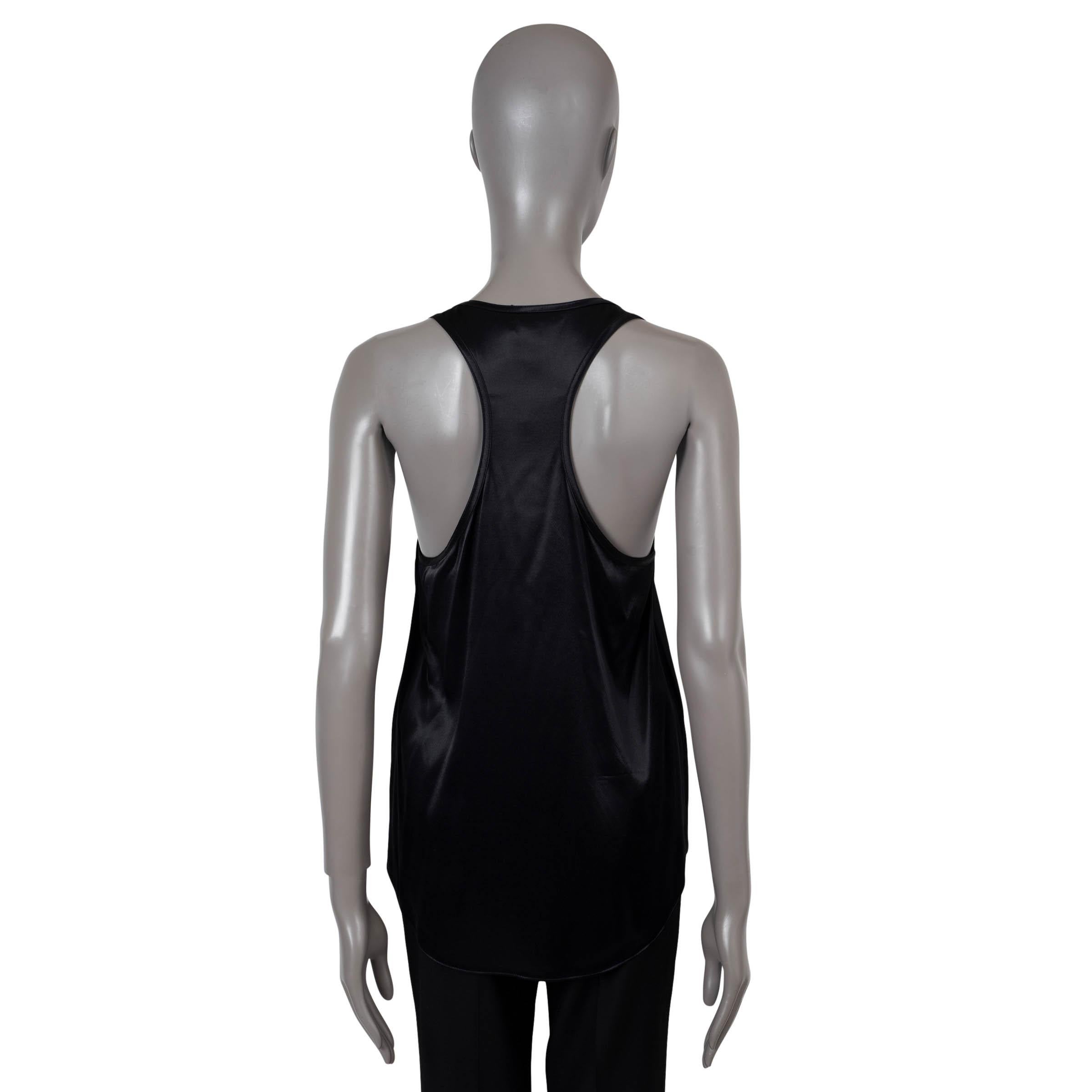 Nero ETRO canotta nera in viscosa 2022 SATIN RACERBACK Camicia 42 M. in vendita