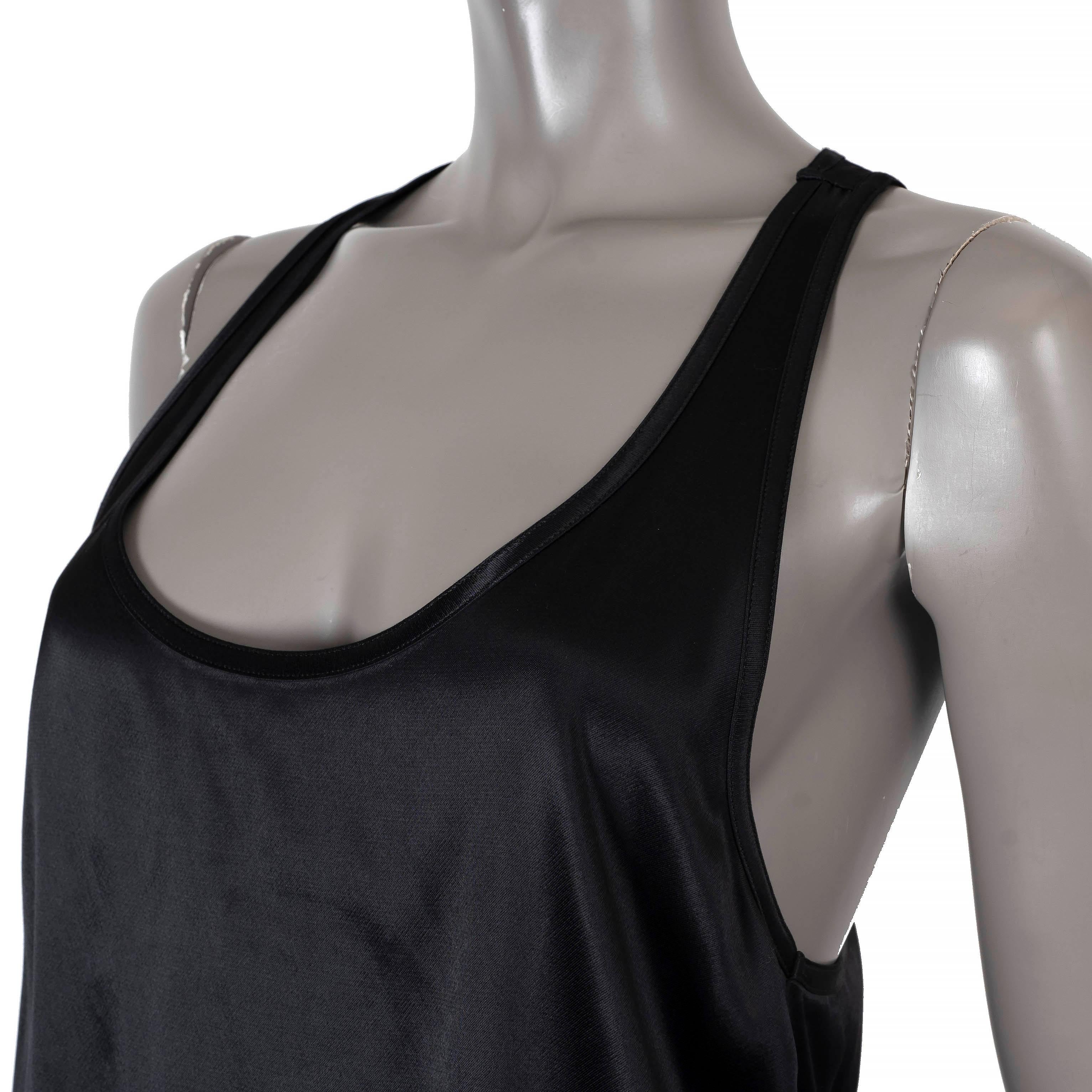 Donna ETRO canotta nera in viscosa 2022 SATIN RACERBACK Camicia 42 M. in vendita