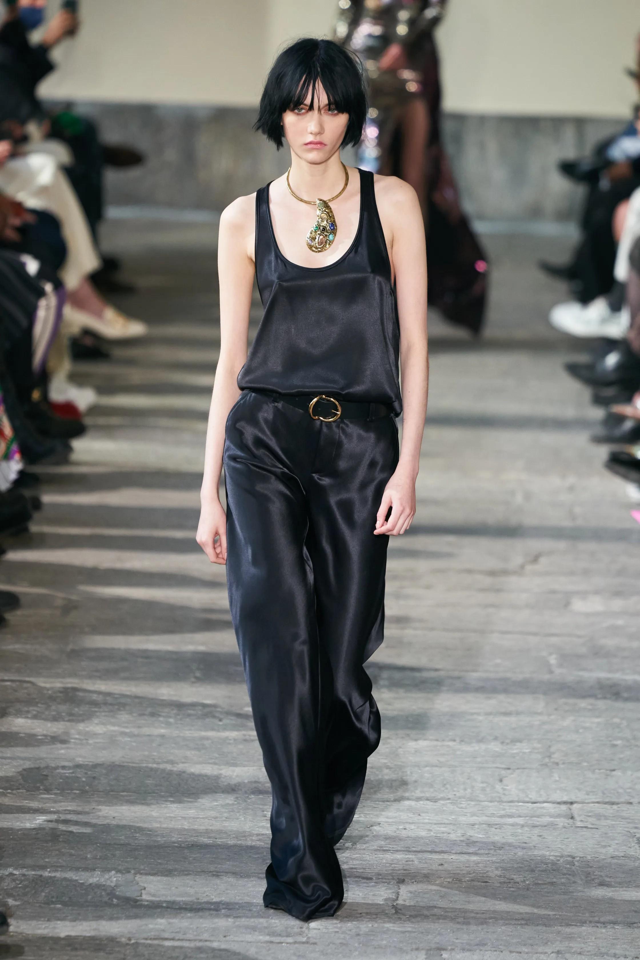 ETRO canotta nera in viscosa 2022 SATIN RACERBACK Camicia 42 M. in vendita 3
