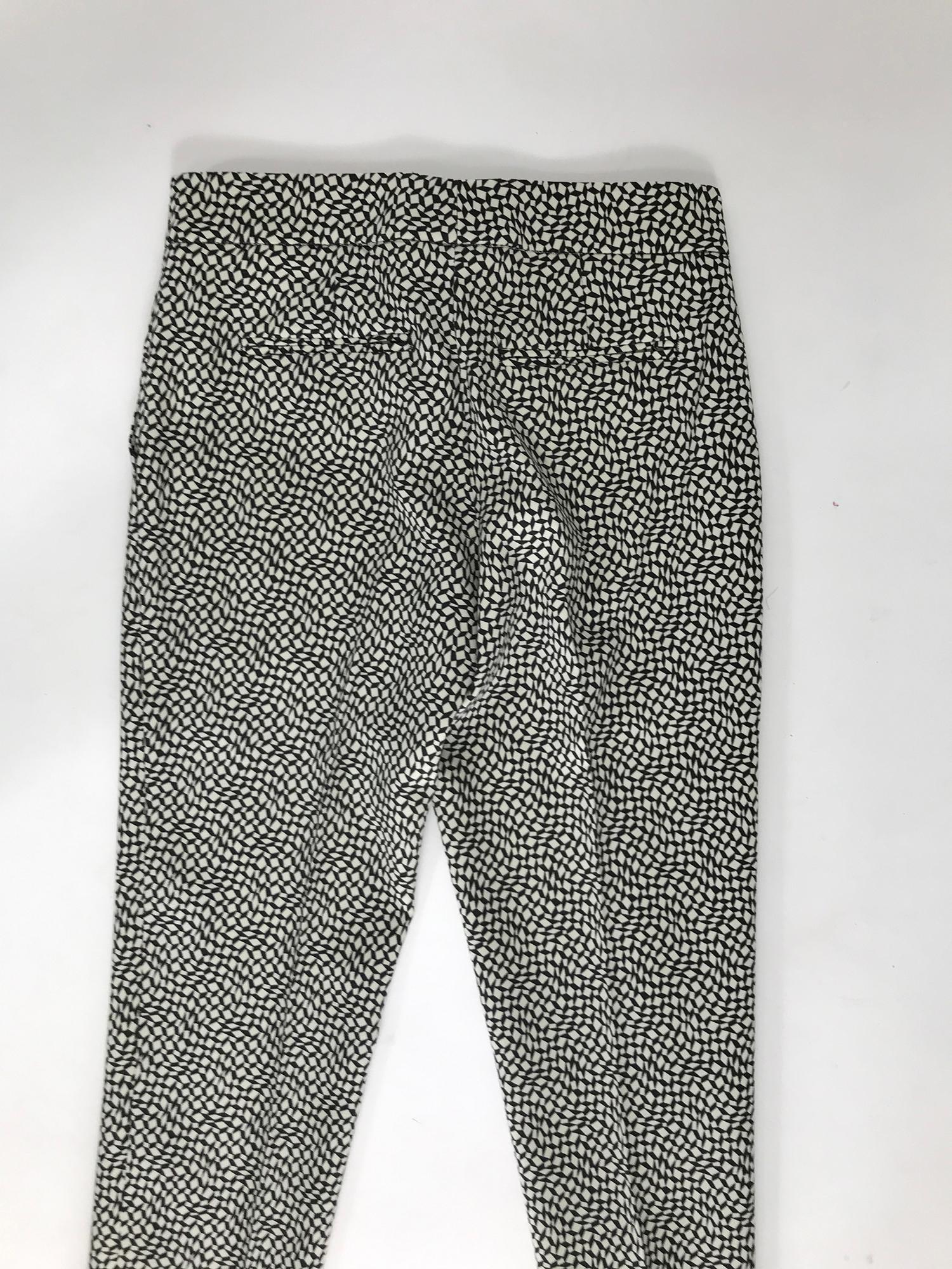 Etro Black & White Diamonds & Squares Print Wool Trousers 38 4