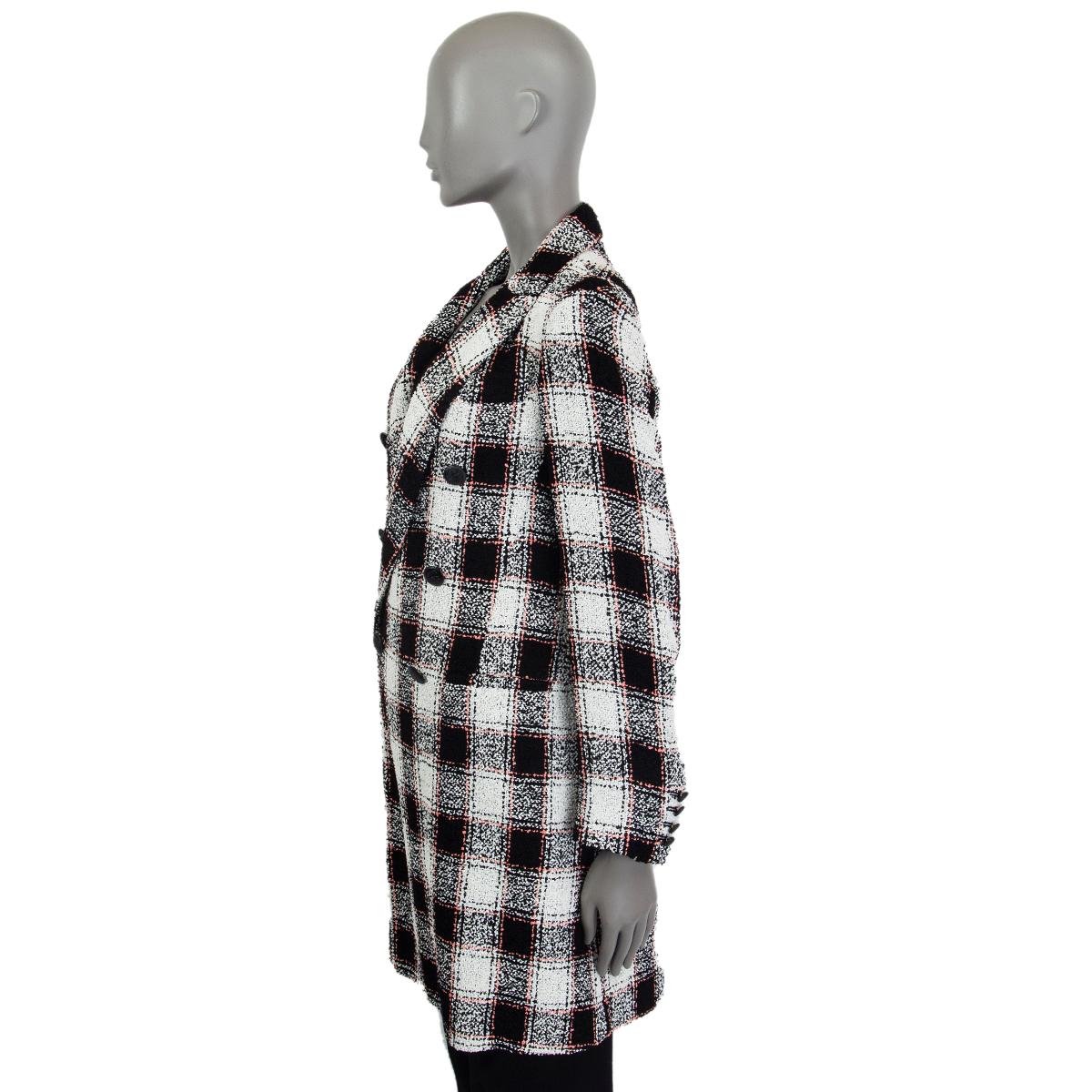 black and white check ladies coat