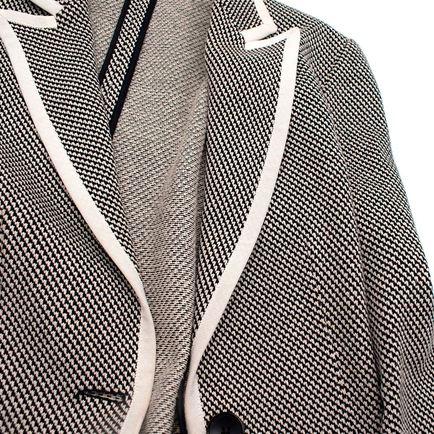 blue and white houndstooth jacket