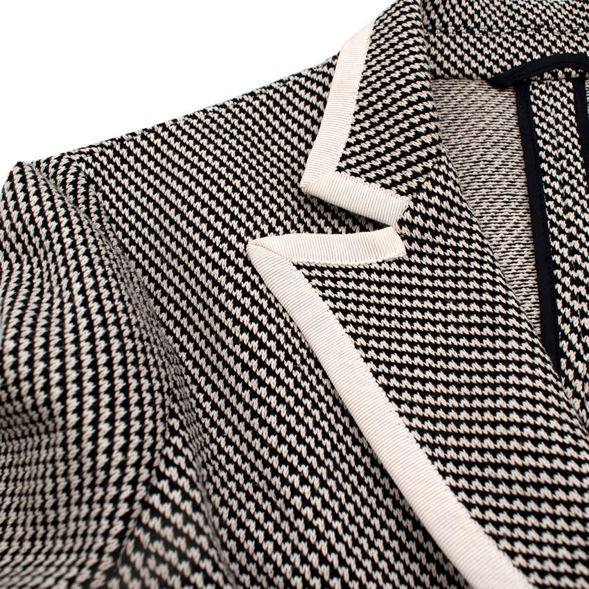 Gray Etro Black & White Micro-Houndstooth Knitted Blazer For Sale