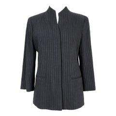 Vintage Etro Black Wool Pleated Korean Evening Jacket 1990s