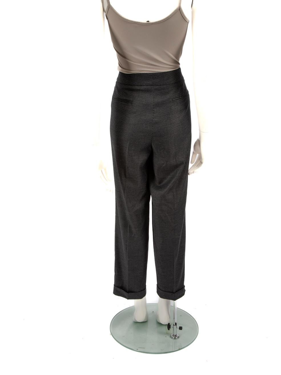 Etro Pantalón recto de lana negra con lunares Talla XXXL Negro en venta