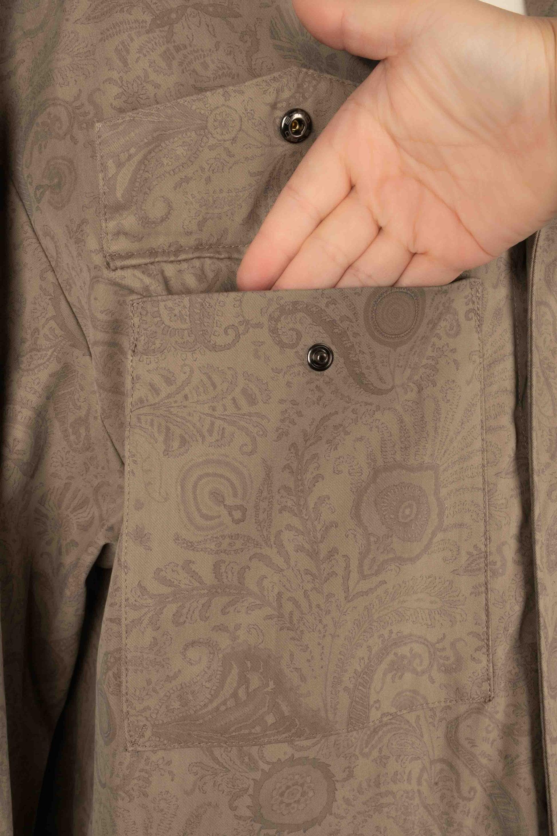 Etro Blended Cotton Jacket Embroidered with Pearls For Sale 4