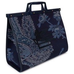 ETRO blue 2023 LOVE TROTTER LARGE JACQUARD Tote Bag