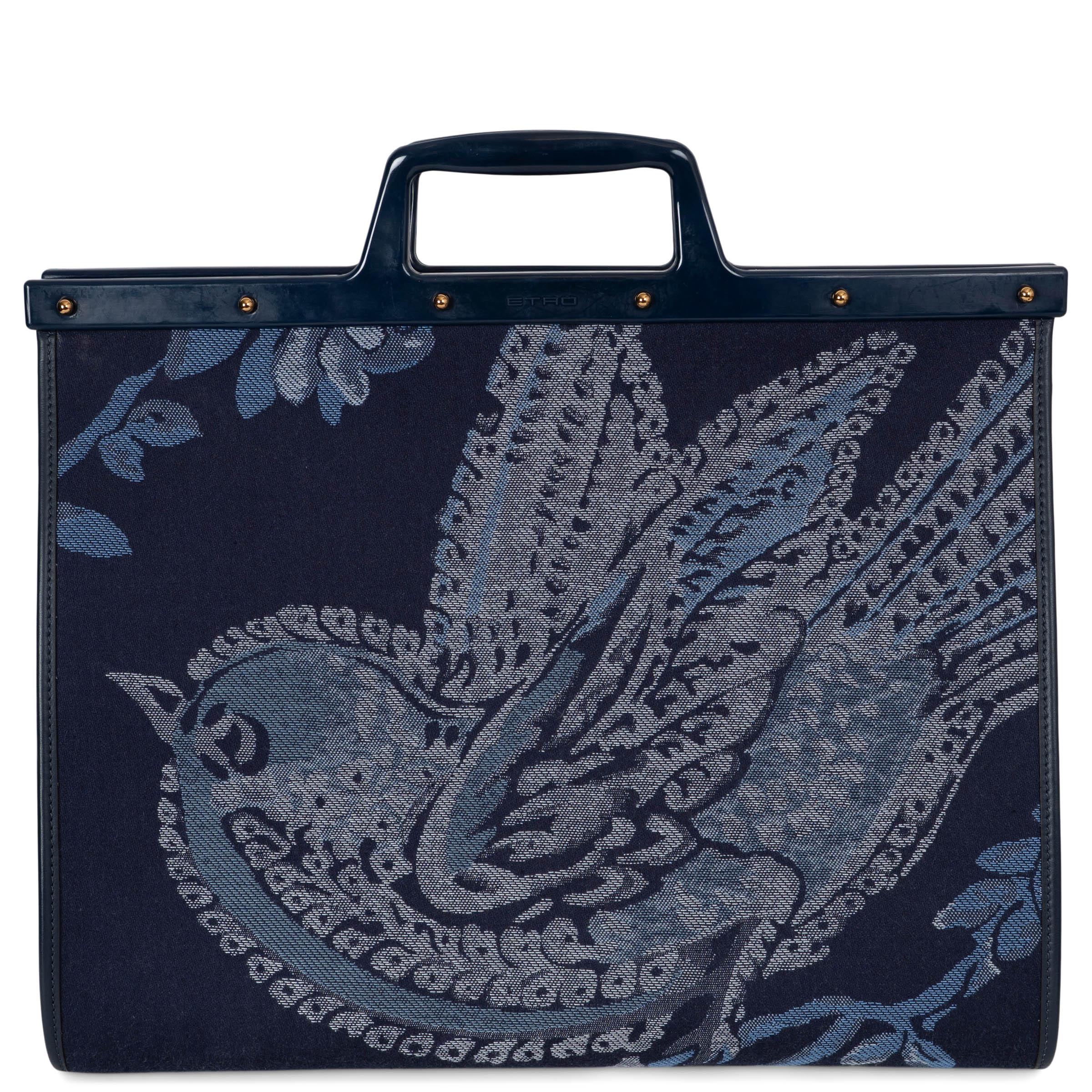 Noir ETRO bleu 2023 LOVE TROTTER LARGE JACQUARD Fourre-tout en vente