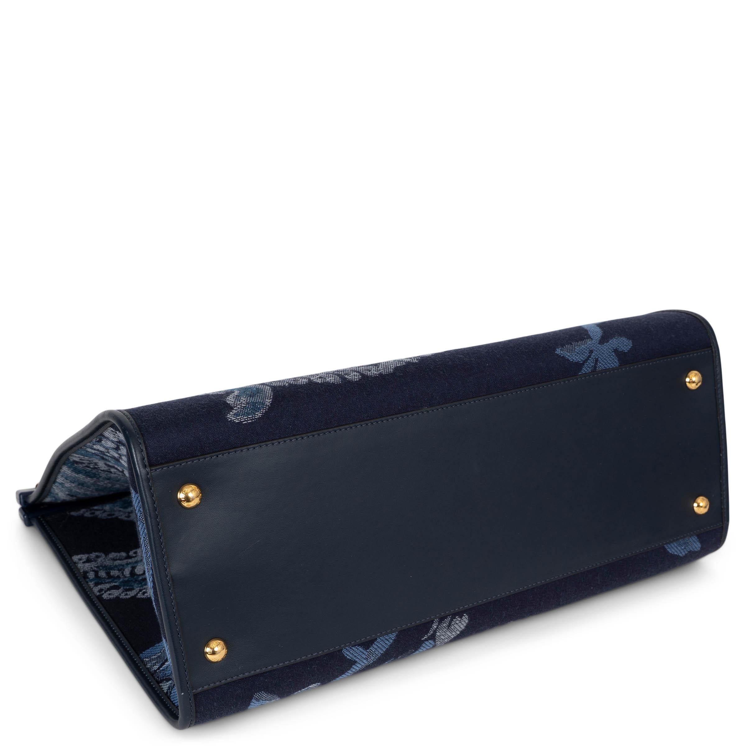 ETRO bleu 2023 LOVE TROTTER LARGE JACQUARD Fourre-tout Excellent état - En vente à Zürich, CH