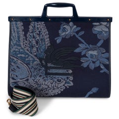 ETRO blue 2023 LOVE TROTTER LARGE JACQUARD Tote Bag