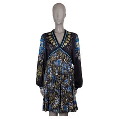 ETRO blue black silk 2022 IRMA ARABESQUE Dress 40 S