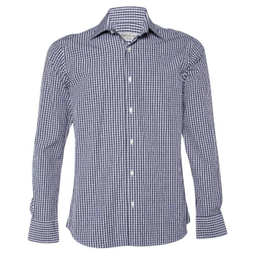 Etro - Chemise classique en coton à carreaux - Bleu S en vente