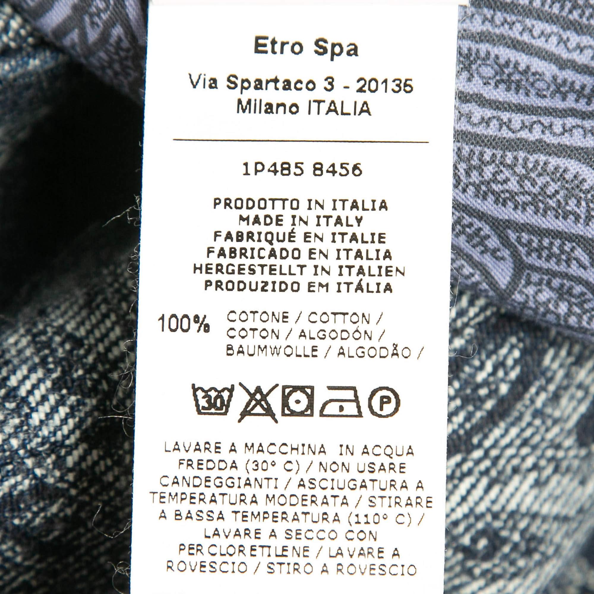 Etro Jeans con dettaglio distintivo in denim blu M Vita 38