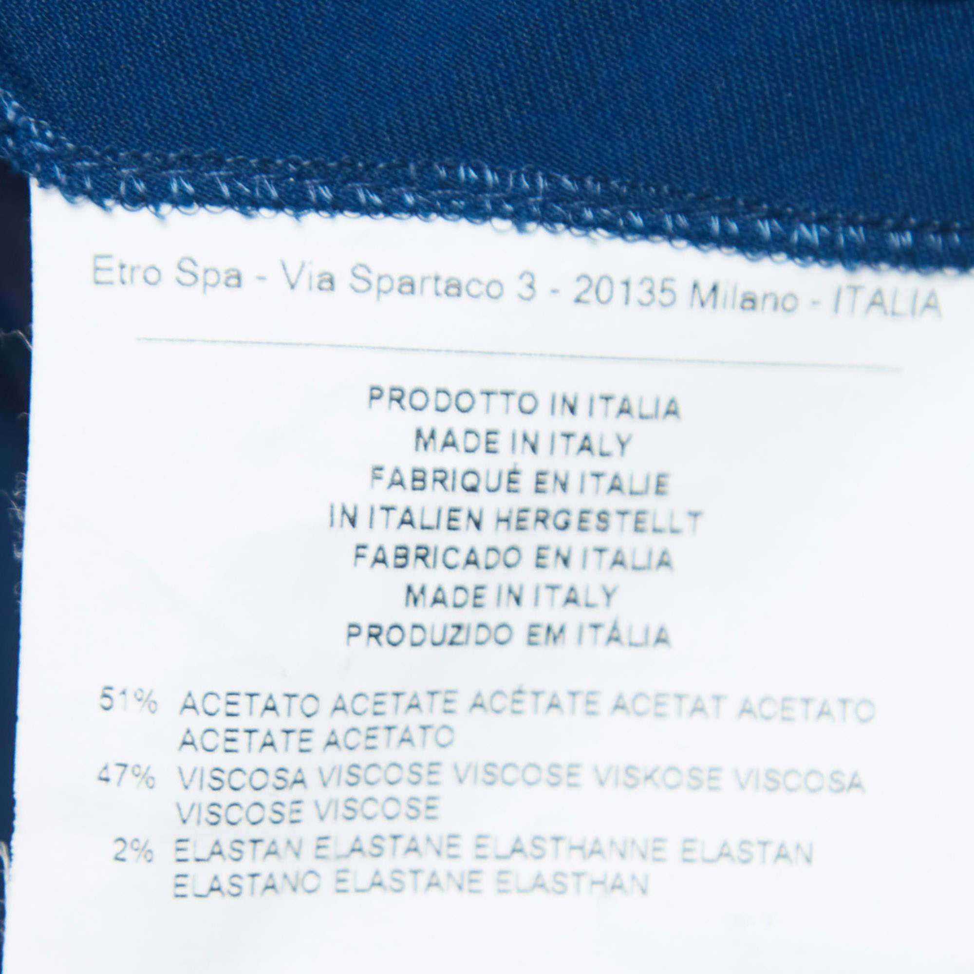 Etro Blaues ärmelloses Hemdkleid mit Verzierungen S im Angebot 1