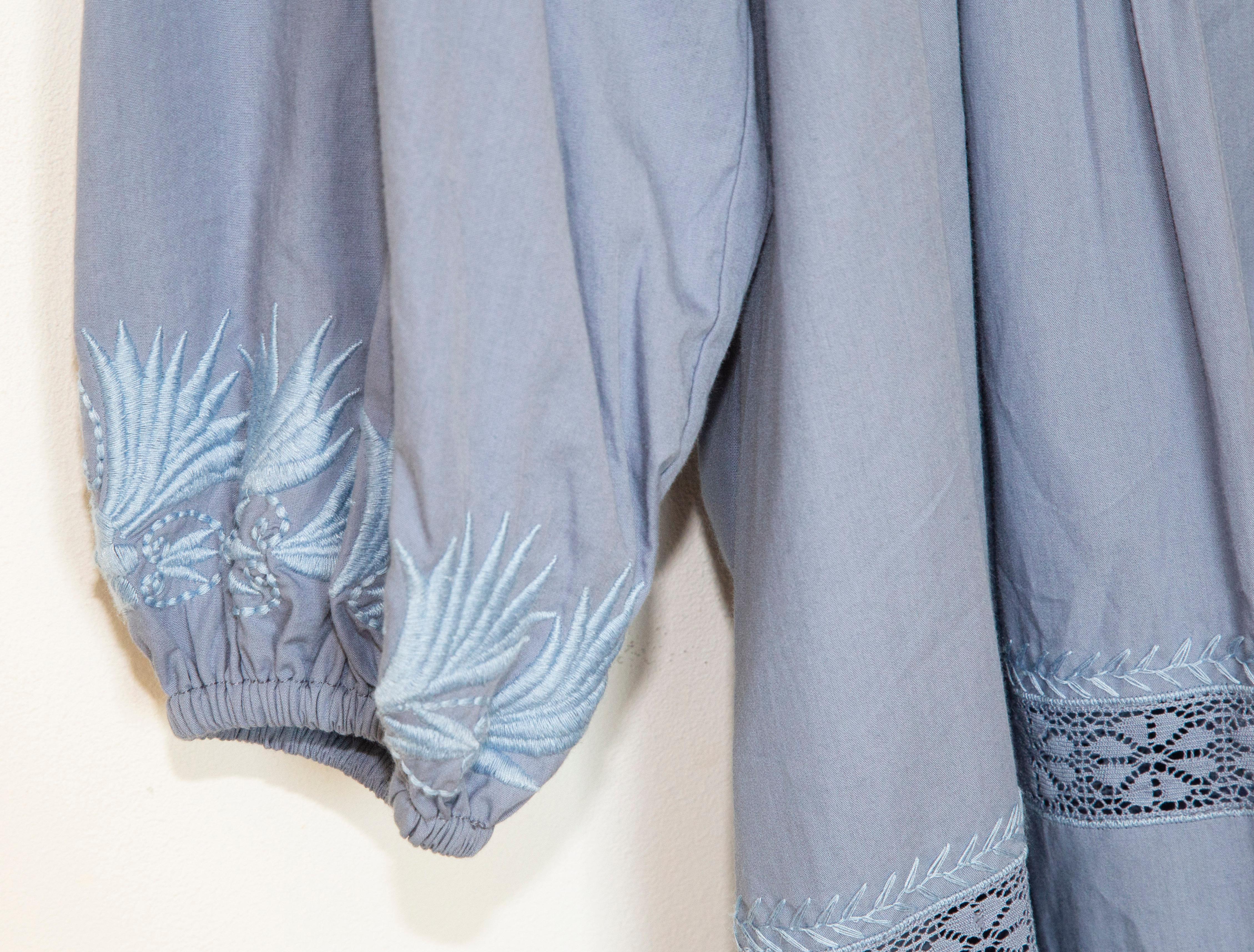 ETRO Robe en coton incrusté bleu Taille IT 44 Pour femmes en vente