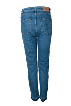 Etro, jeans blu con bordi grezzi