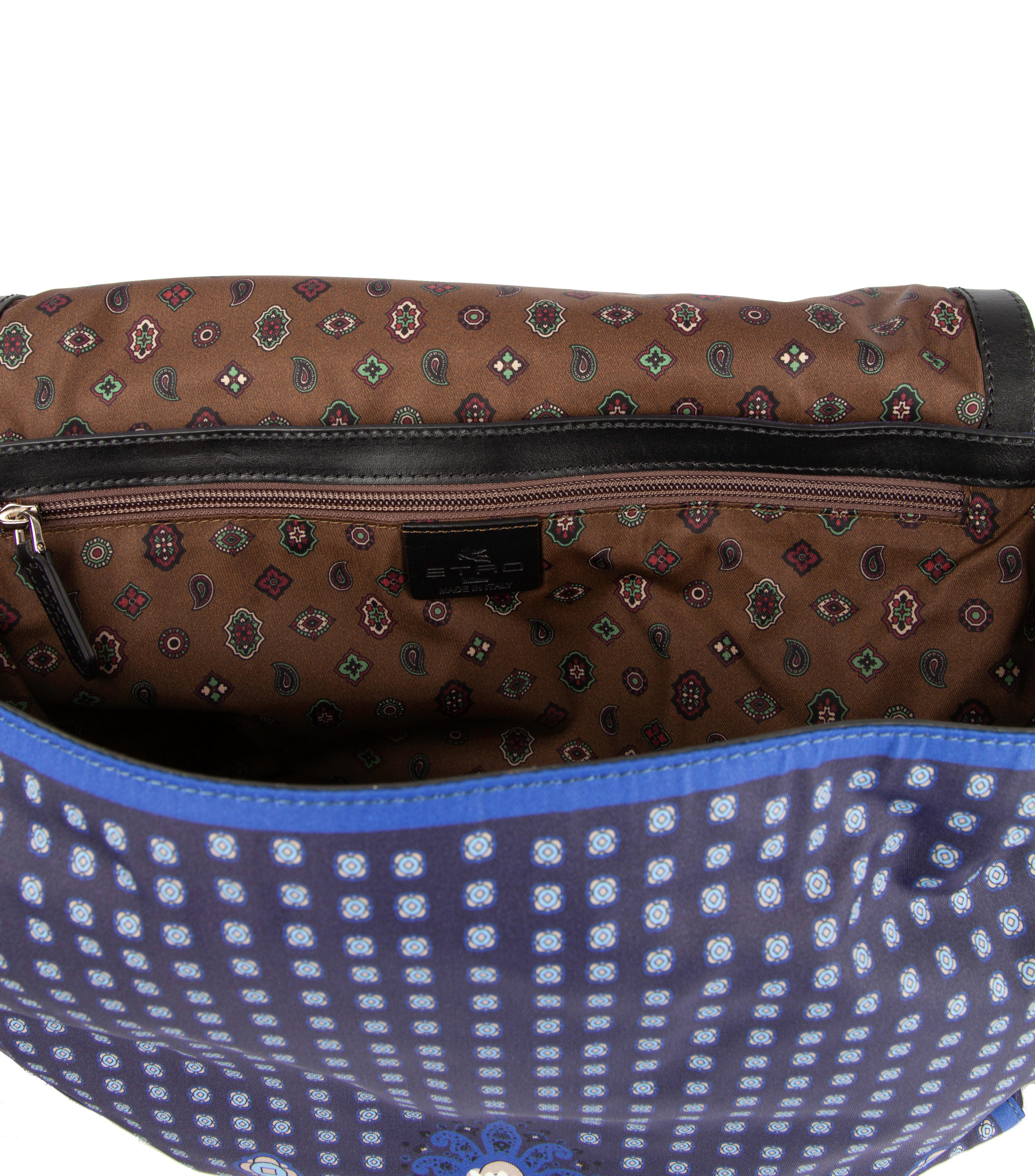 Etro Blue Paisley Print Messenger Bag with Adjustable Shoulder Strap (Unisex) 2