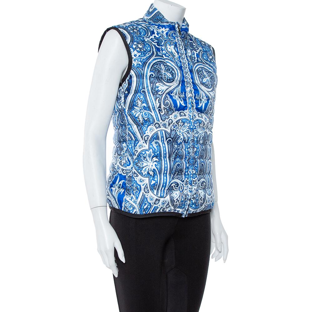 blue puffer vest