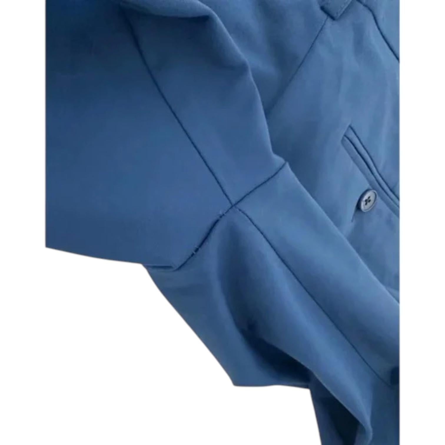 ETRO Blue Pants Trousers Straight Leg Zipper Button Sz 42 NWT For Sale 4