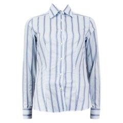 ETRO coton bleu et blanc  Chemise boutonnée STRIPED 38 XS