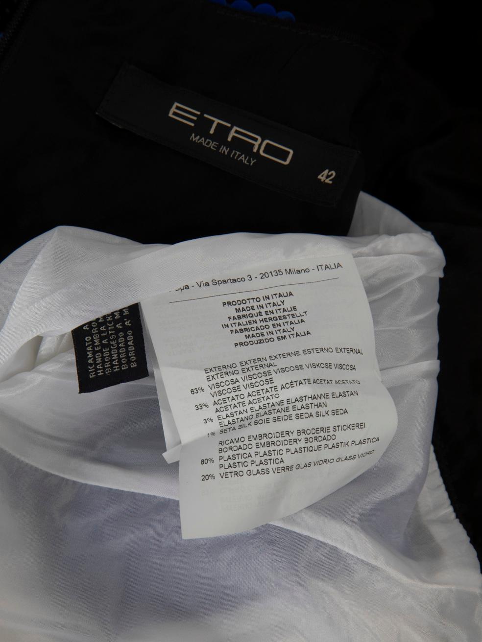 Etro Blue & White Panel Sequinned Midi Dress Size M For Sale 5