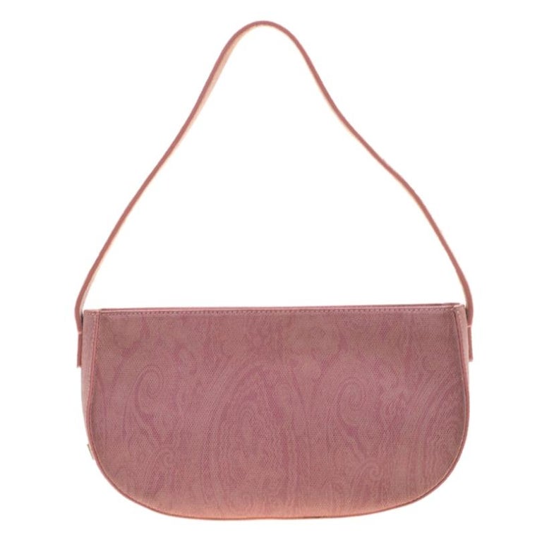 Etro Blush Pink Paisley Leather and Calfhair Shoulder Bag For Sale at ...