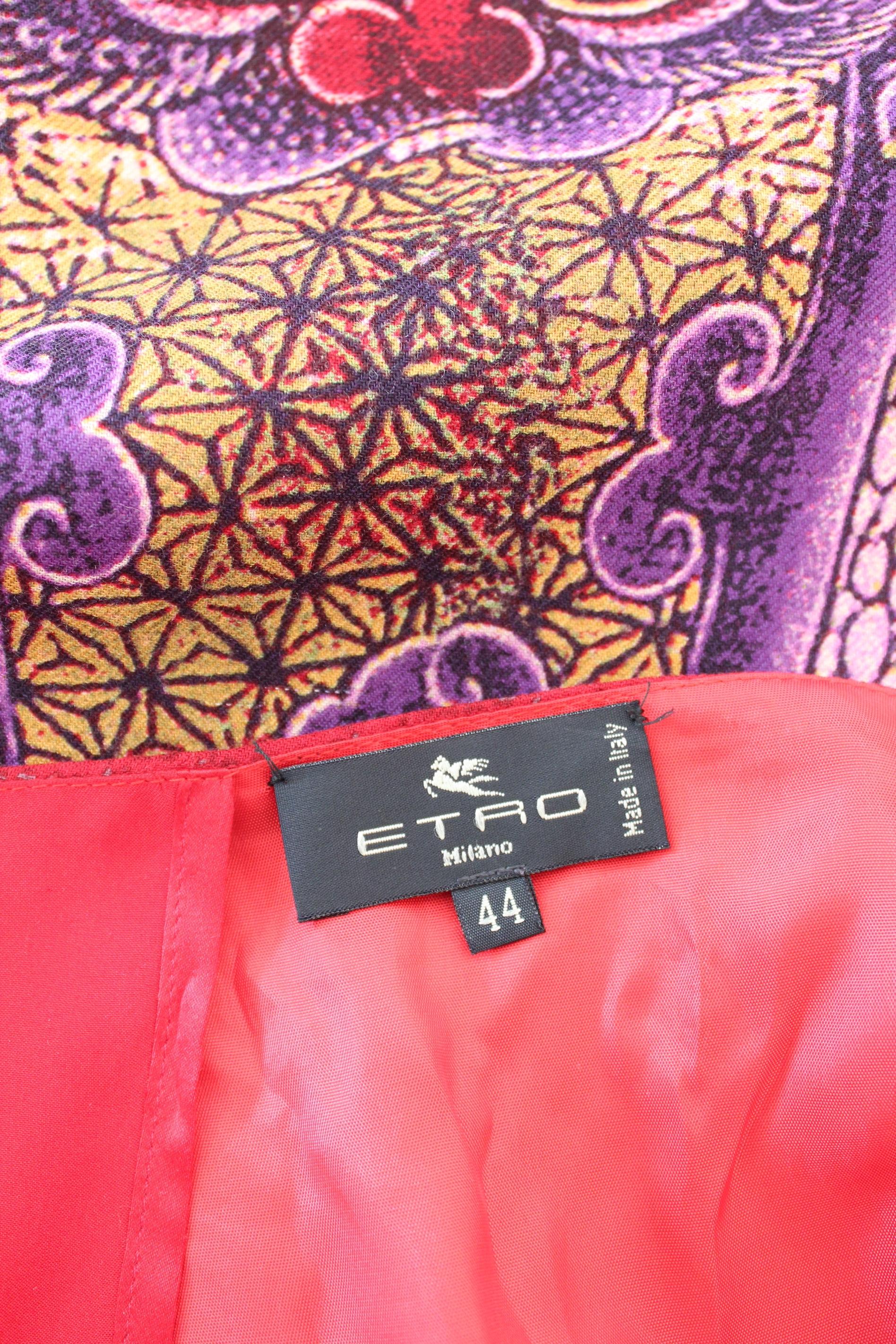 Etro Bordeaux Floral Wrap Skirt 1