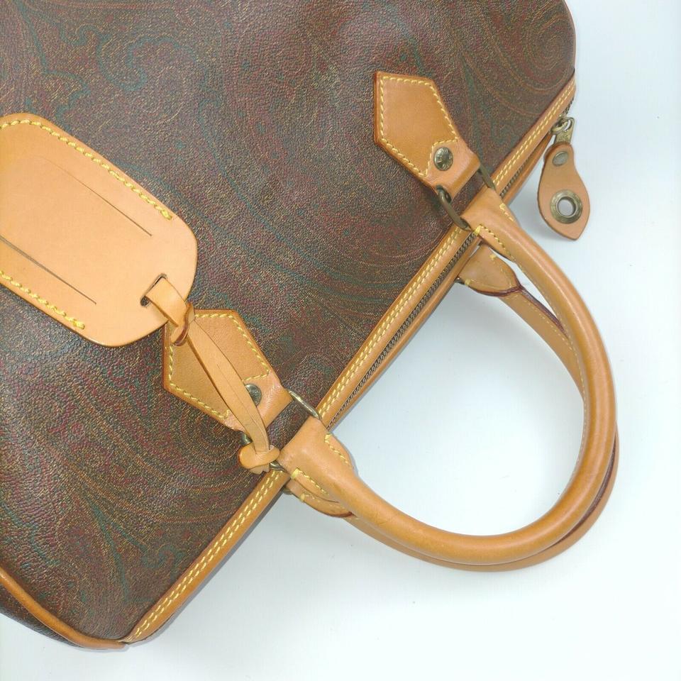 Etro Bordeaux Paisley Boston Bag 862654 In Good Condition In Dix hills, NY