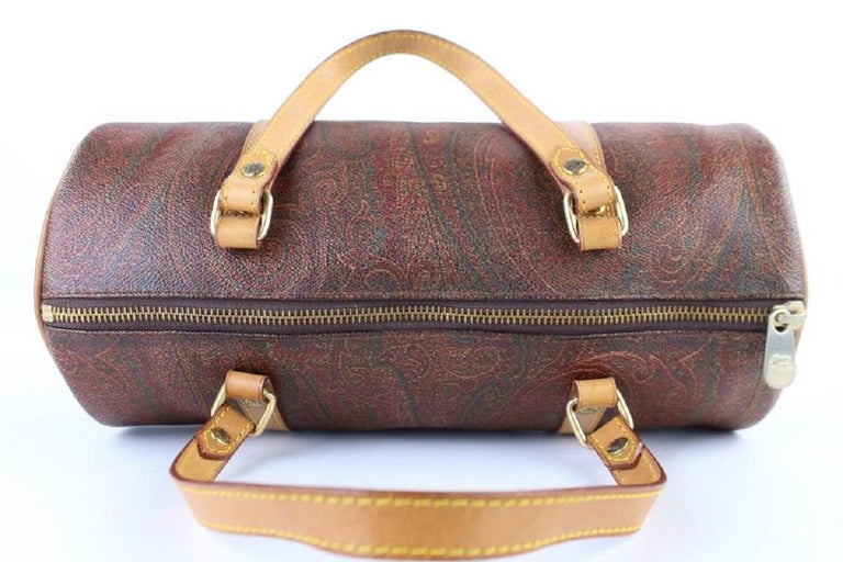 Etro, Bags, Etro Milano Red Paisley Vachetta Leather Shoulder Bag Tote  Interior Pocket