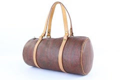 Etro Bordeaux Paisley Boston Barrel Cylinder bag 248et56