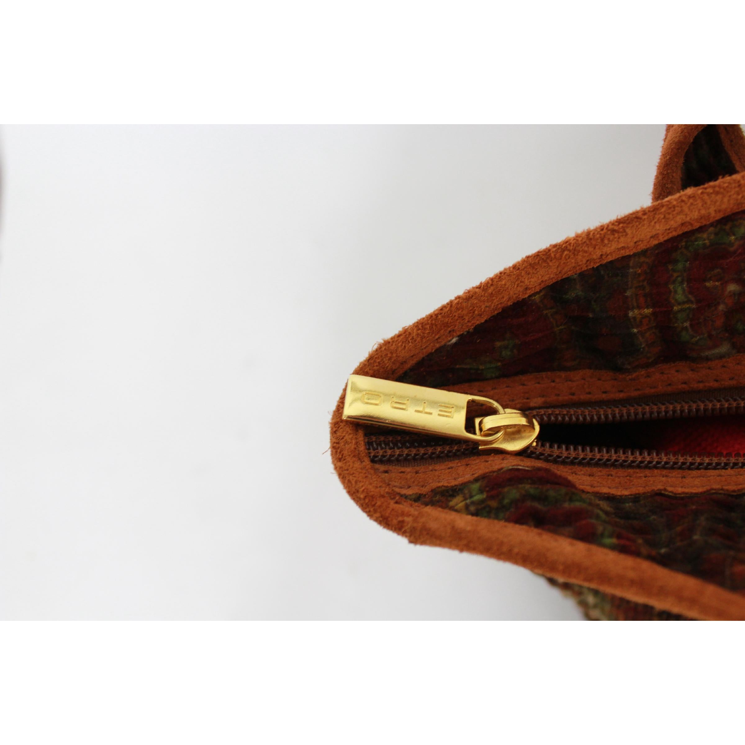 Women's Etro Brown Cotton Velvet Paisley Handbag
