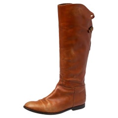 Etro Brown Leather Midcalf Boots Size 38