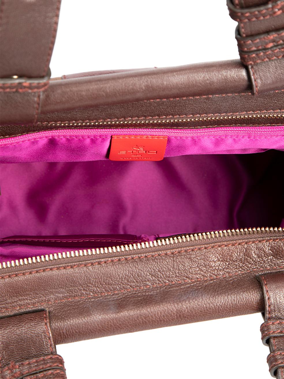 Etro Brown Leather Shoulder Bag For Sale 1