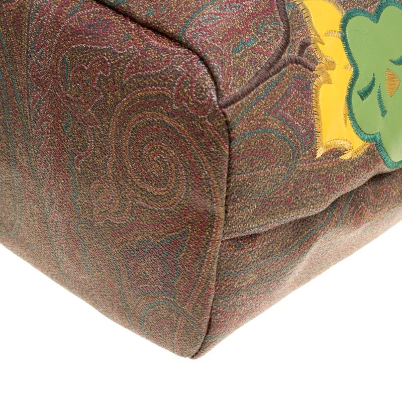 Etro Brown/Multicolor Paisley Printed Coated Canvas Shopper Tote 4